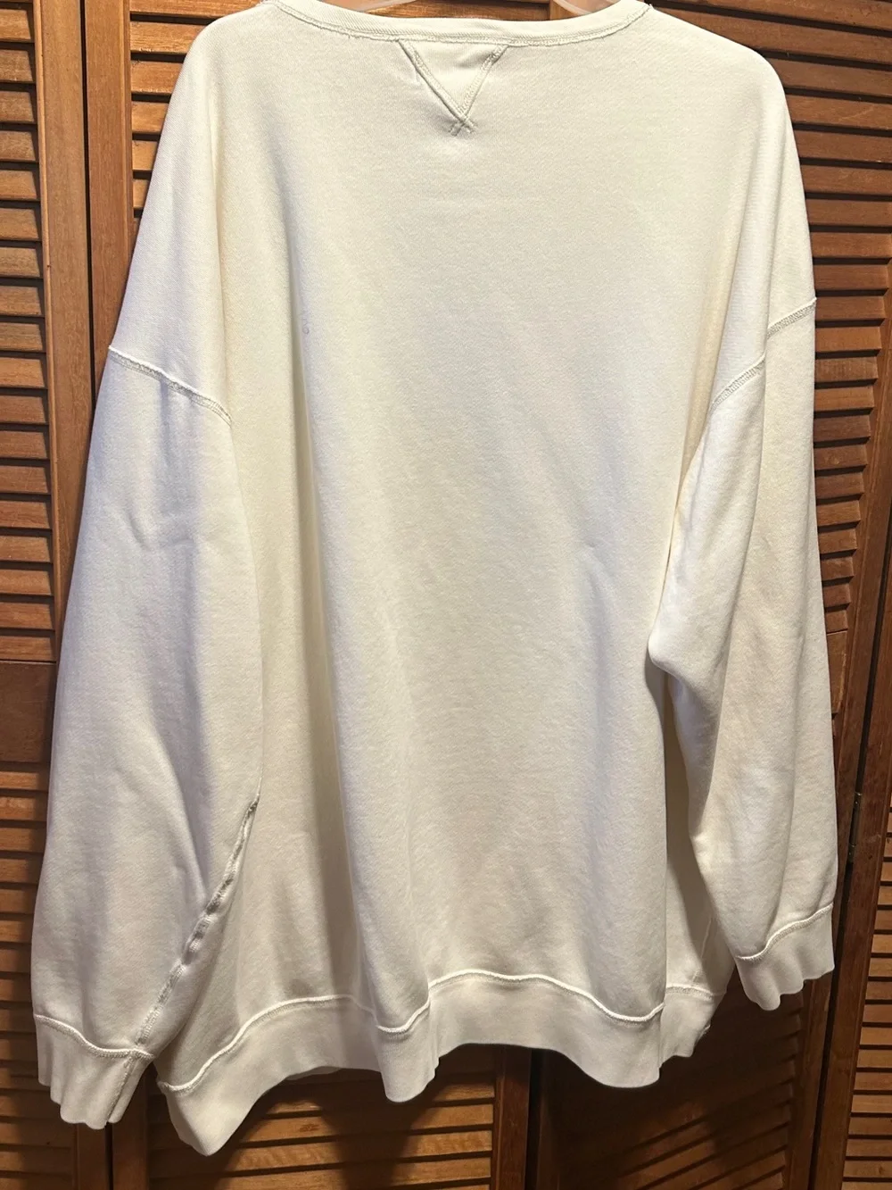Polo Ralph Lauren Cream Crewneck Sweatshirt with Faded Anchor Graphic